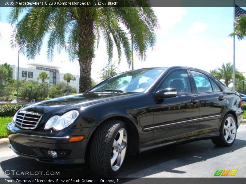 Black / Black 2005 Mercedes-Benz C 230 Kompressor Sedan