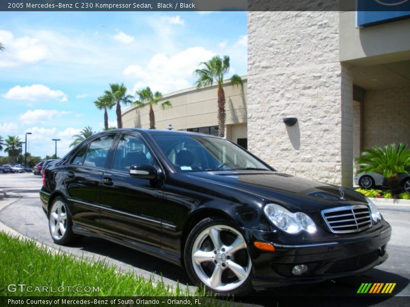 Black / Black 2005 Mercedes-Benz C 230 Kompressor Sedan