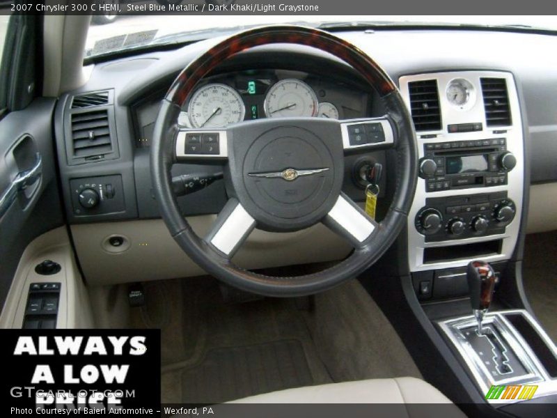 Steel Blue Metallic / Dark Khaki/Light Graystone 2007 Chrysler 300 C HEMI
