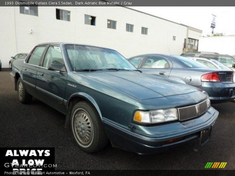 Dark Adriatic Blue Metallic / Gray 1993 Oldsmobile Cutlass Ciera S Sedan