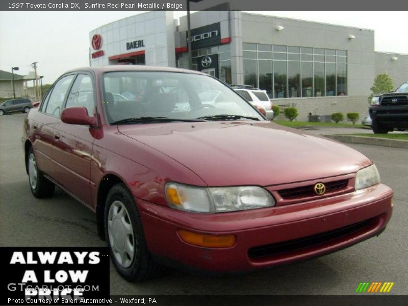 Sunfire Red Pearl Metallic / Beige 1997 Toyota Corolla DX
