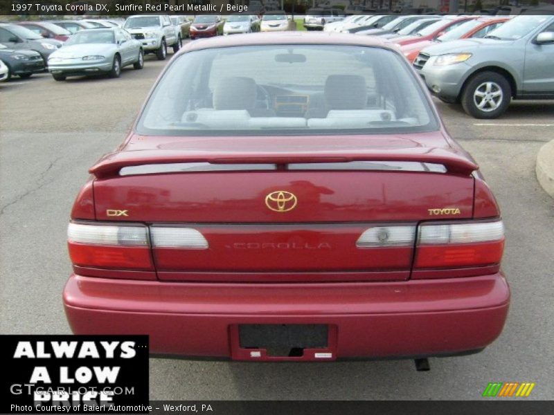 Sunfire Red Pearl Metallic / Beige 1997 Toyota Corolla DX