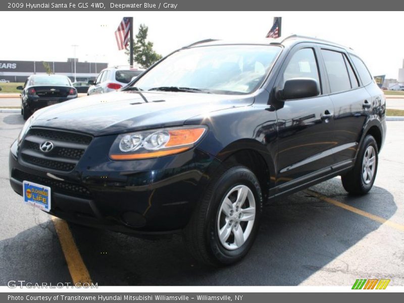 Deepwater Blue / Gray 2009 Hyundai Santa Fe GLS 4WD