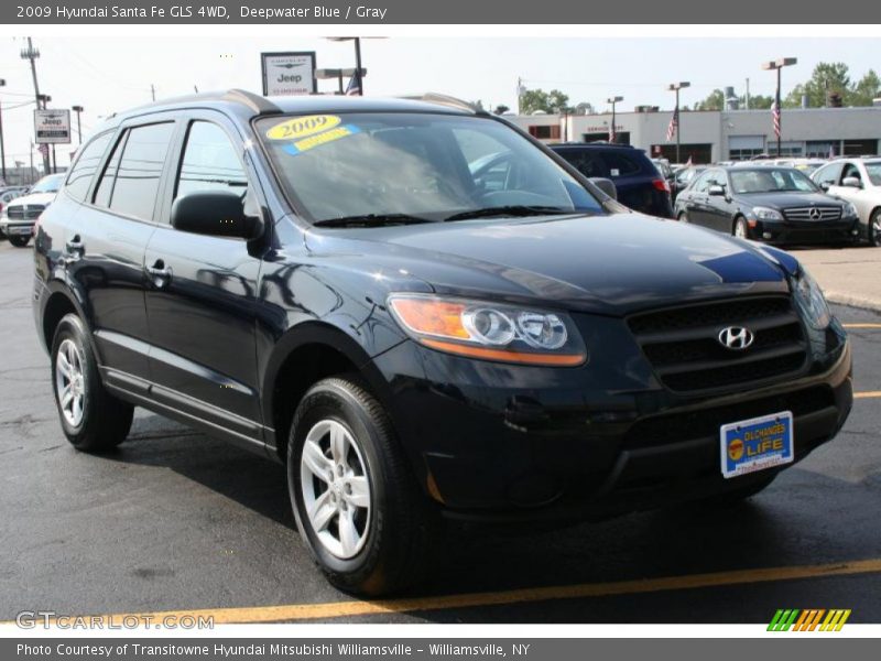 Deepwater Blue / Gray 2009 Hyundai Santa Fe GLS 4WD
