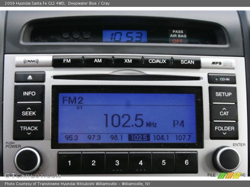 Deepwater Blue / Gray 2009 Hyundai Santa Fe GLS 4WD