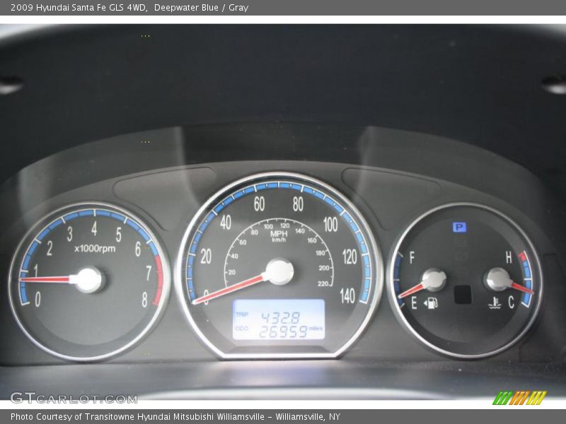 Deepwater Blue / Gray 2009 Hyundai Santa Fe GLS 4WD