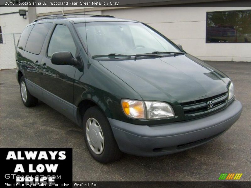 Woodland Pearl Green Metallic / Gray 2000 Toyota Sienna LE