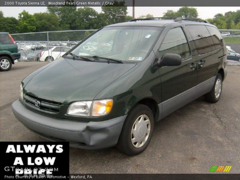 Woodland Pearl Green Metallic / Gray 2000 Toyota Sienna LE