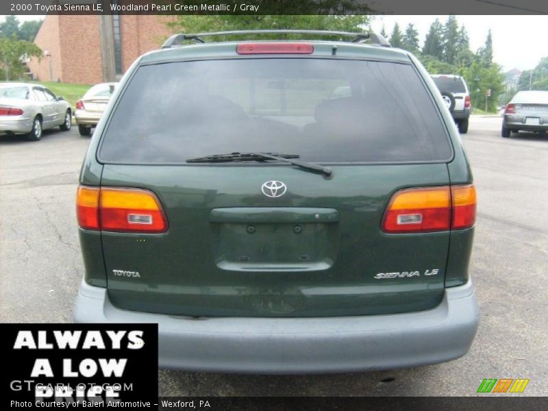 Woodland Pearl Green Metallic / Gray 2000 Toyota Sienna LE