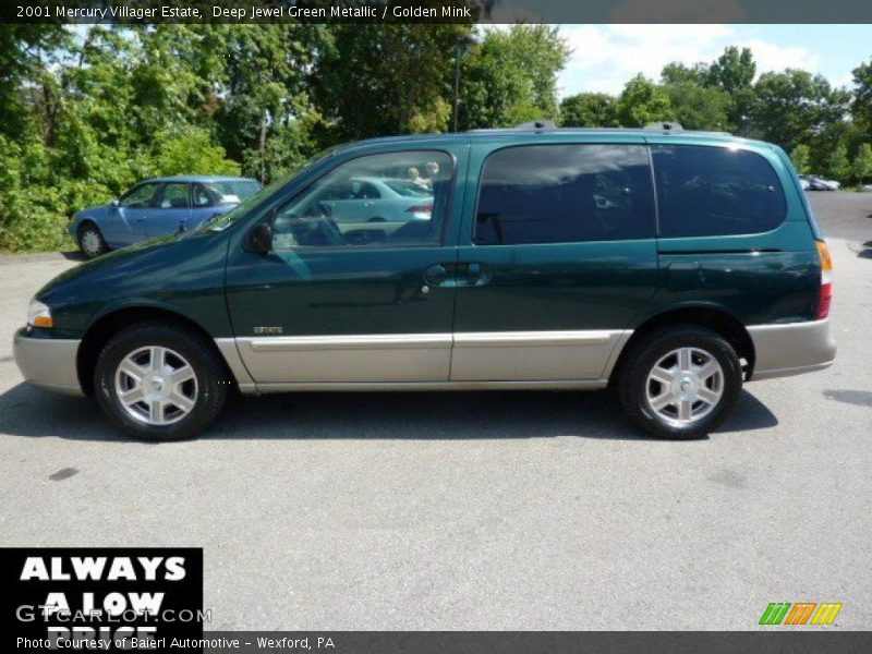 Deep Jewel Green Metallic / Golden Mink 2001 Mercury Villager Estate
