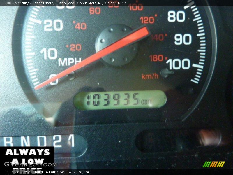 Deep Jewel Green Metallic / Golden Mink 2001 Mercury Villager Estate