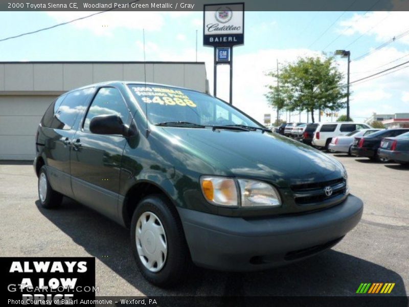 Woodland Pearl Green Metallic / Gray 2000 Toyota Sienna CE