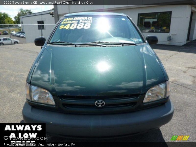 Woodland Pearl Green Metallic / Gray 2000 Toyota Sienna CE