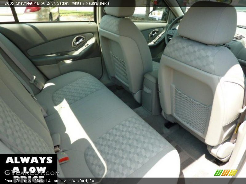 White / Neutral Beige 2005 Chevrolet Malibu LS V6 Sedan