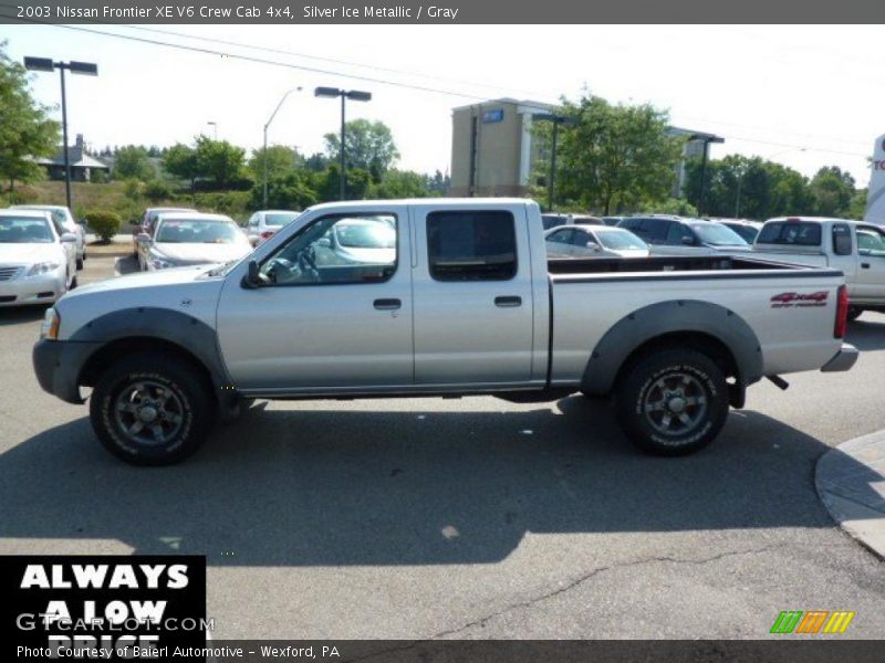 Silver Ice Metallic / Gray 2003 Nissan Frontier XE V6 Crew Cab 4x4
