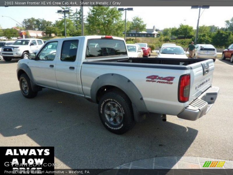 Silver Ice Metallic / Gray 2003 Nissan Frontier XE V6 Crew Cab 4x4