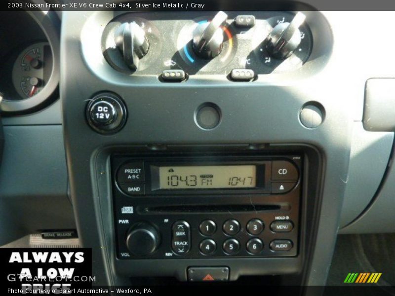 Silver Ice Metallic / Gray 2003 Nissan Frontier XE V6 Crew Cab 4x4
