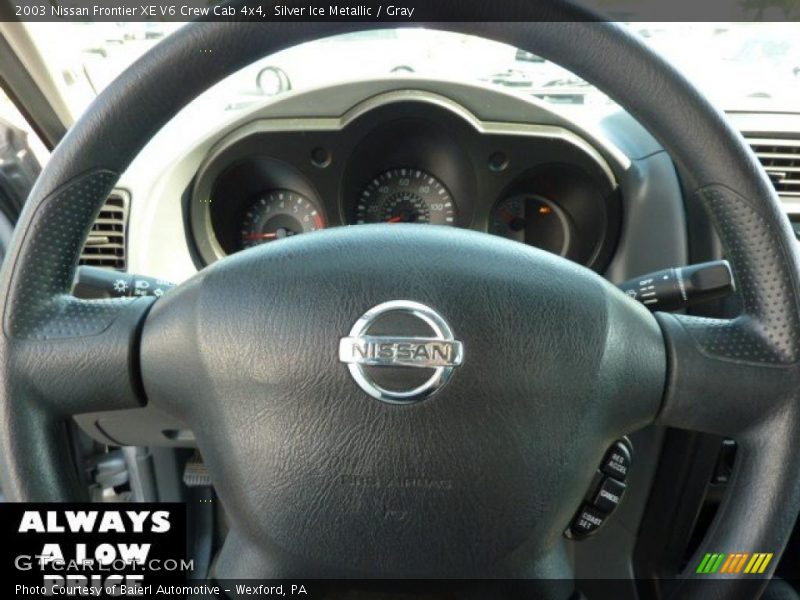 Silver Ice Metallic / Gray 2003 Nissan Frontier XE V6 Crew Cab 4x4