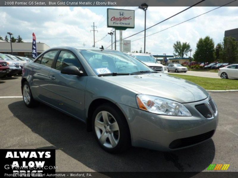 Blue Gold Crystal Metallic / Ebony Black 2008 Pontiac G6 Sedan