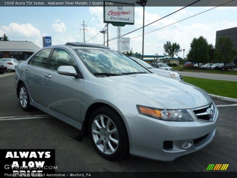 Alabaster Silver Metallic / Quartz Gray 2008 Acura TSX Sedan
