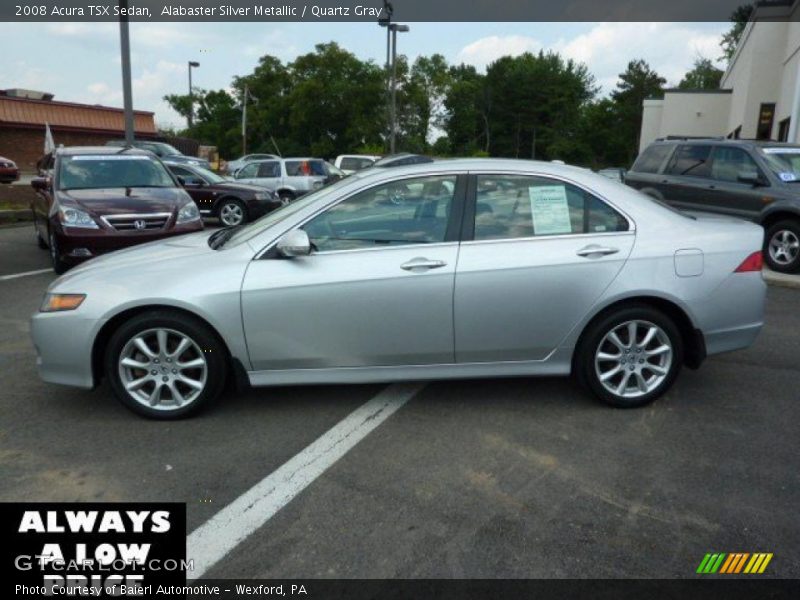 Alabaster Silver Metallic / Quartz Gray 2008 Acura TSX Sedan