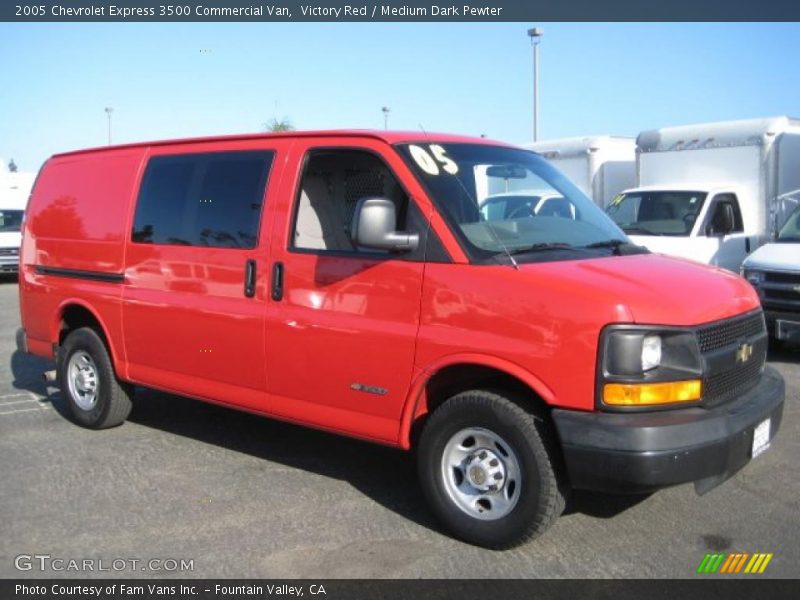 Victory Red / Medium Dark Pewter 2005 Chevrolet Express 3500 Commercial Van