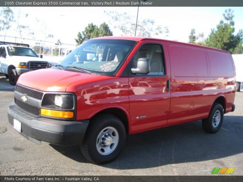 Victory Red / Medium Dark Pewter 2005 Chevrolet Express 3500 Commercial Van