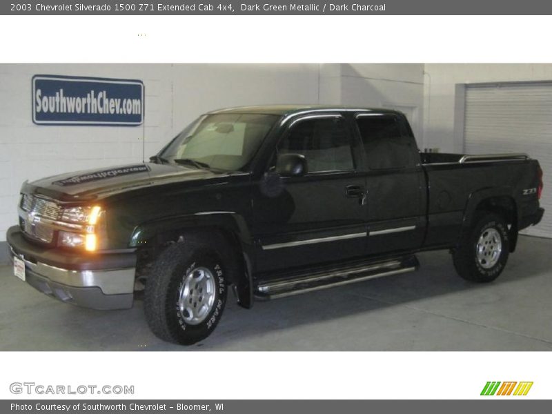 Dark Green Metallic / Dark Charcoal 2003 Chevrolet Silverado 1500 Z71 Extended Cab 4x4