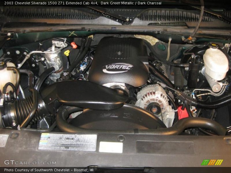 Dark Green Metallic / Dark Charcoal 2003 Chevrolet Silverado 1500 Z71 Extended Cab 4x4
