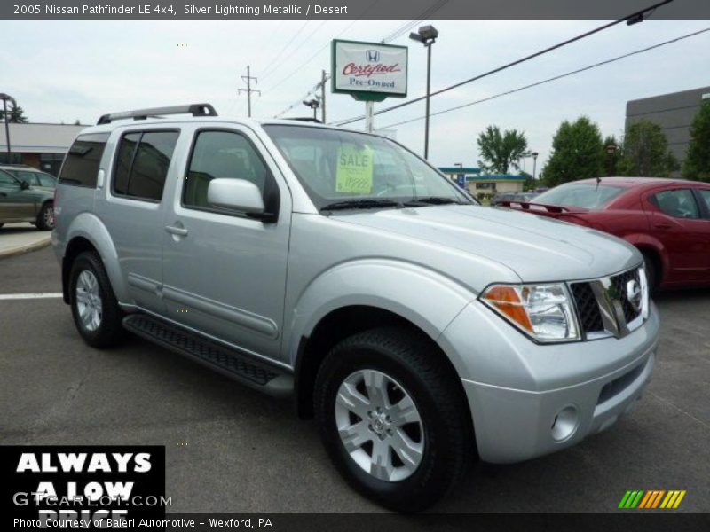 Silver Lightning Metallic / Desert 2005 Nissan Pathfinder LE 4x4