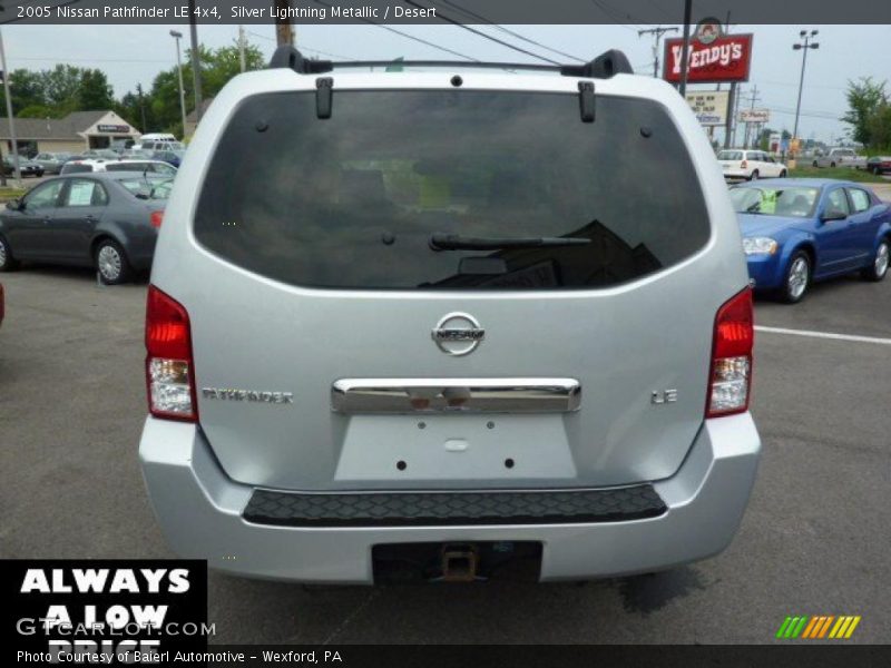 Silver Lightning Metallic / Desert 2005 Nissan Pathfinder LE 4x4