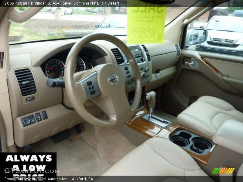 Silver Lightning Metallic / Desert 2005 Nissan Pathfinder LE 4x4