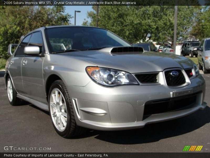 Crystal Gray Metallic / Anthracite Black/Blue Alcantara 2006 Subaru Impreza WRX STi