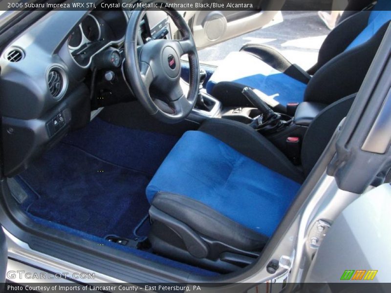Crystal Gray Metallic / Anthracite Black/Blue Alcantara 2006 Subaru Impreza WRX STi