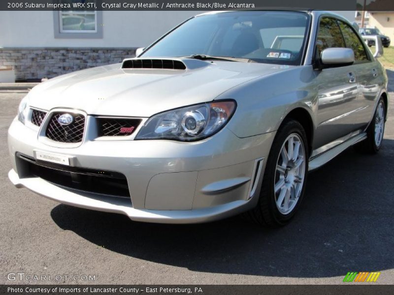 Crystal Gray Metallic / Anthracite Black/Blue Alcantara 2006 Subaru Impreza WRX STi