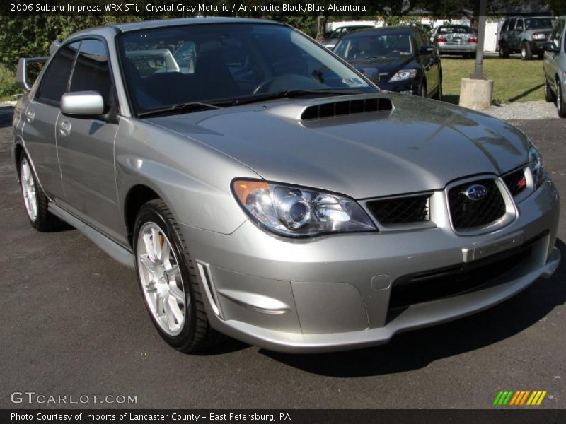 Crystal Gray Metallic / Anthracite Black/Blue Alcantara 2006 Subaru Impreza WRX STi