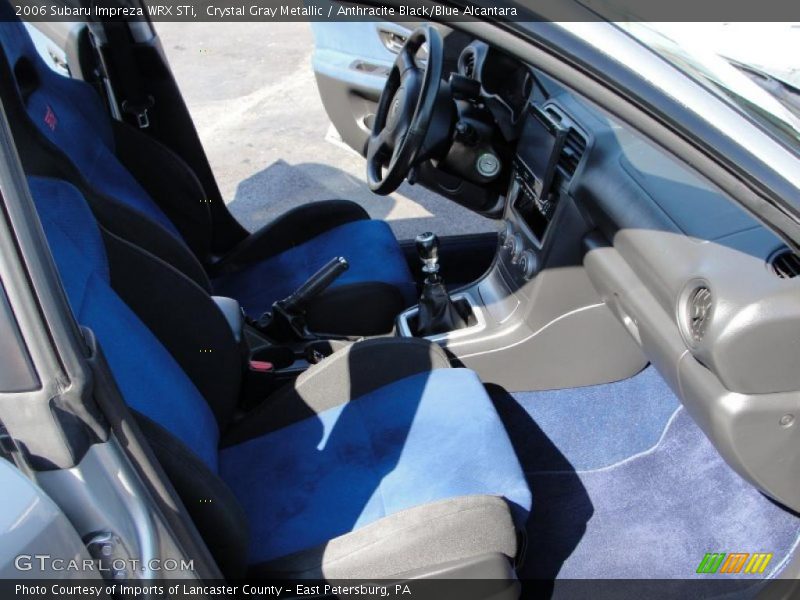 Crystal Gray Metallic / Anthracite Black/Blue Alcantara 2006 Subaru Impreza WRX STi