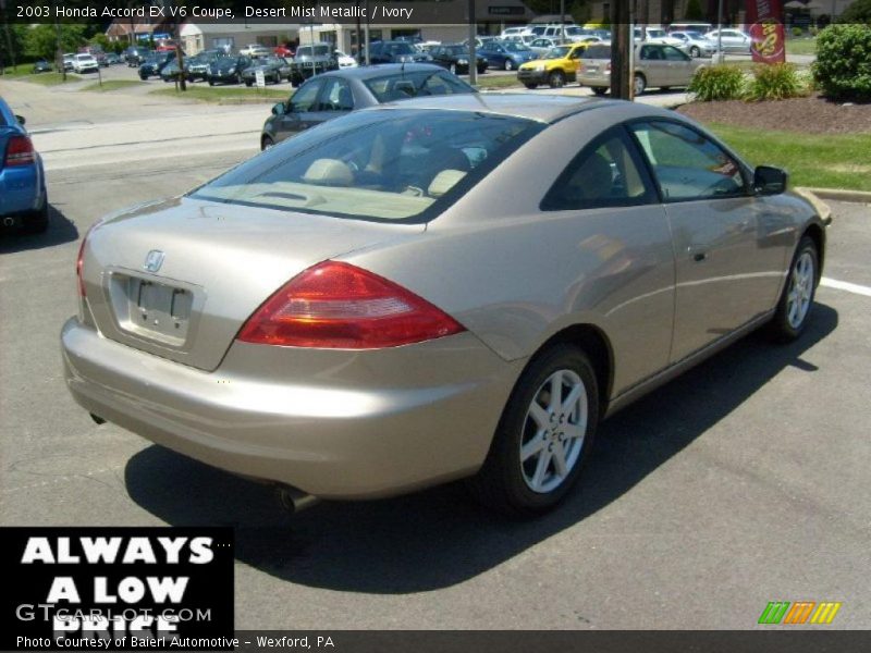 Desert Mist Metallic / Ivory 2003 Honda Accord EX V6 Coupe