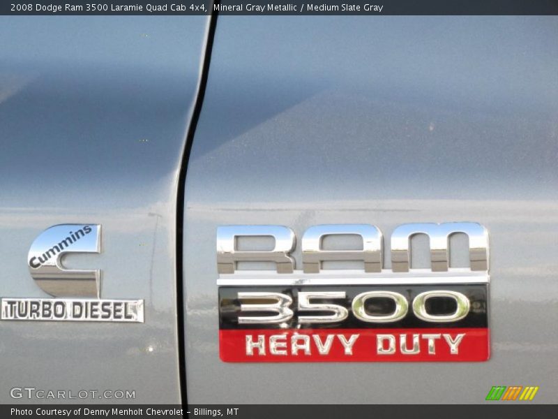 Mineral Gray Metallic / Medium Slate Gray 2008 Dodge Ram 3500 Laramie Quad Cab 4x4