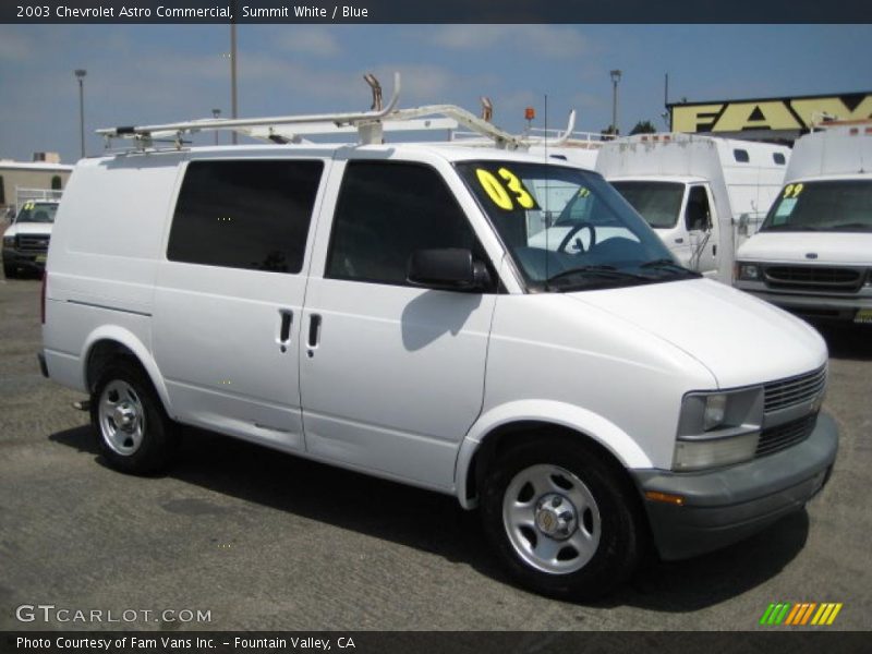 Summit White / Blue 2003 Chevrolet Astro Commercial