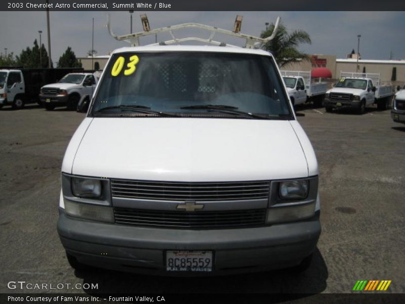 Summit White / Blue 2003 Chevrolet Astro Commercial