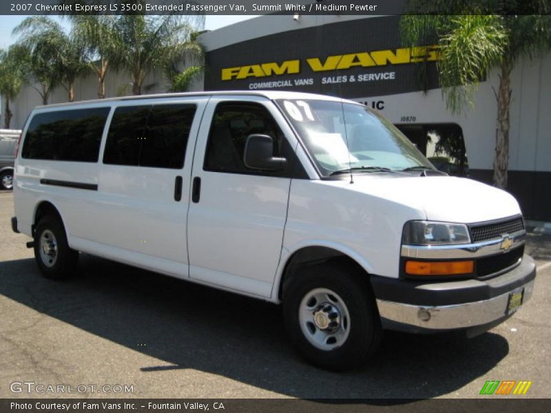 Summit White / Medium Pewter 2007 Chevrolet Express LS 3500 Extended Passenger Van