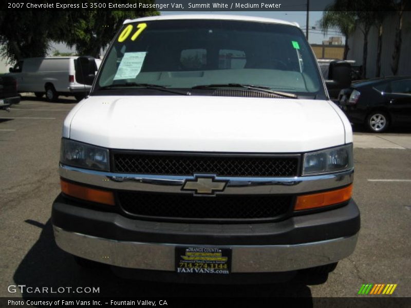 Summit White / Medium Pewter 2007 Chevrolet Express LS 3500 Extended Passenger Van