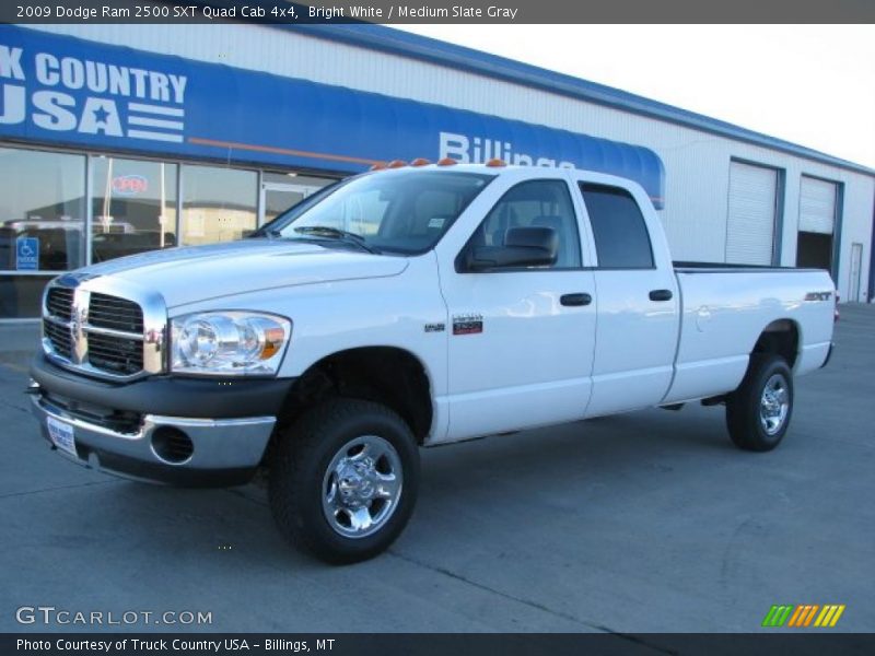 Bright White / Medium Slate Gray 2009 Dodge Ram 2500 SXT Quad Cab 4x4