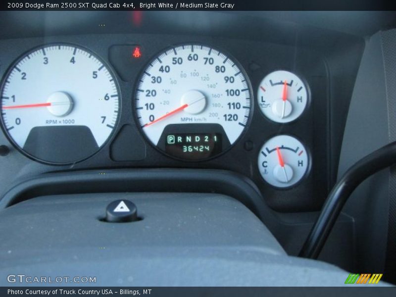 Bright White / Medium Slate Gray 2009 Dodge Ram 2500 SXT Quad Cab 4x4