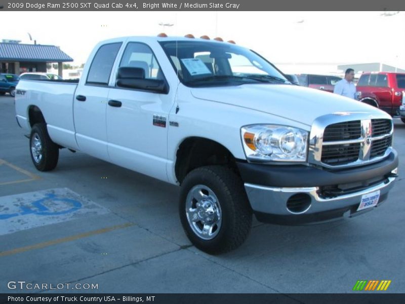Bright White / Medium Slate Gray 2009 Dodge Ram 2500 SXT Quad Cab 4x4