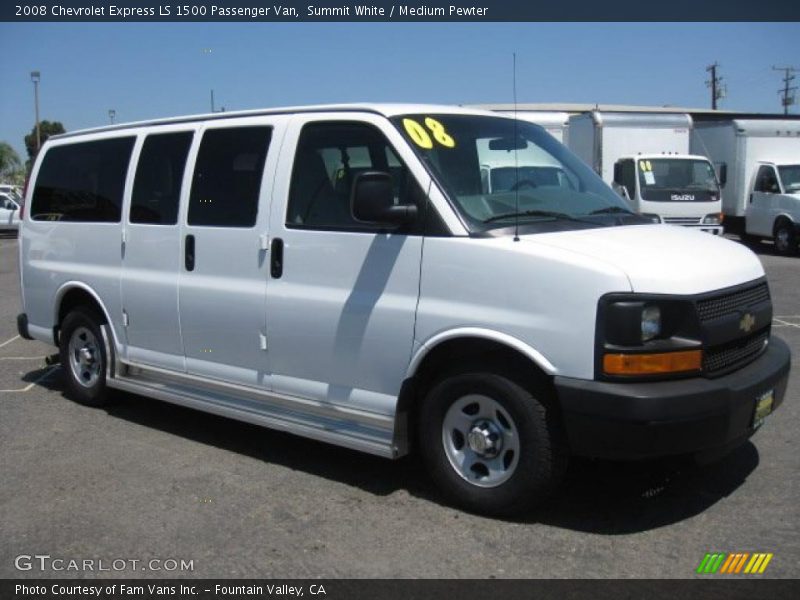 Summit White / Medium Pewter 2008 Chevrolet Express LS 1500 Passenger Van