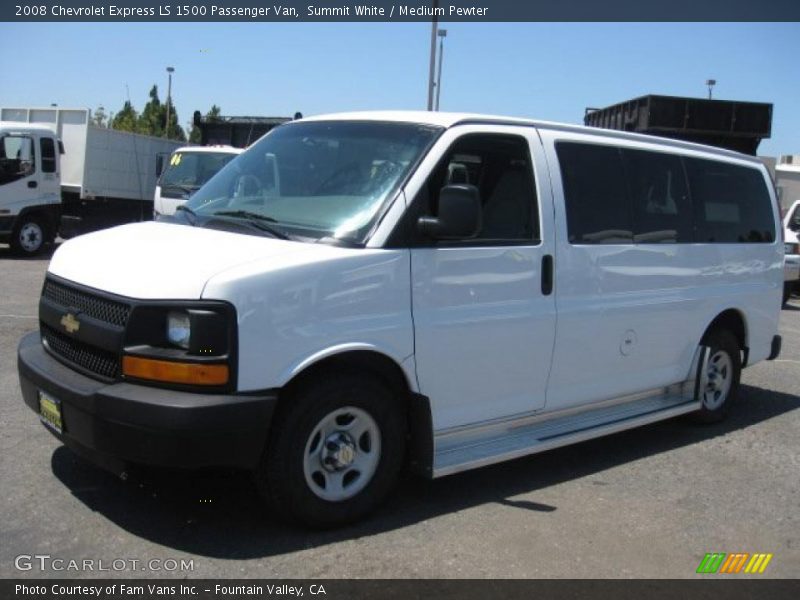 Summit White / Medium Pewter 2008 Chevrolet Express LS 1500 Passenger Van