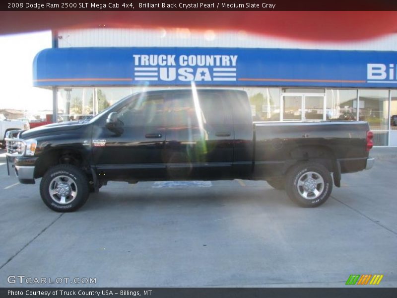 Brilliant Black Crystal Pearl / Medium Slate Gray 2008 Dodge Ram 2500 SLT Mega Cab 4x4
