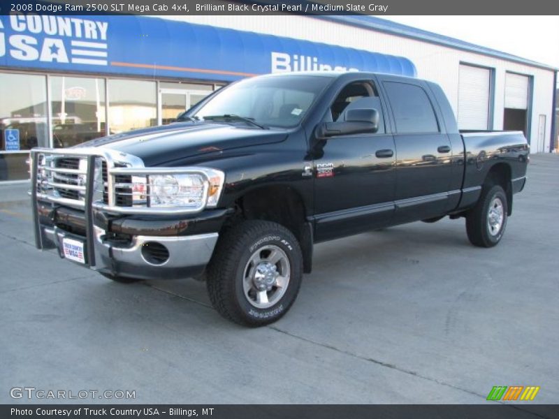 Brilliant Black Crystal Pearl / Medium Slate Gray 2008 Dodge Ram 2500 SLT Mega Cab 4x4